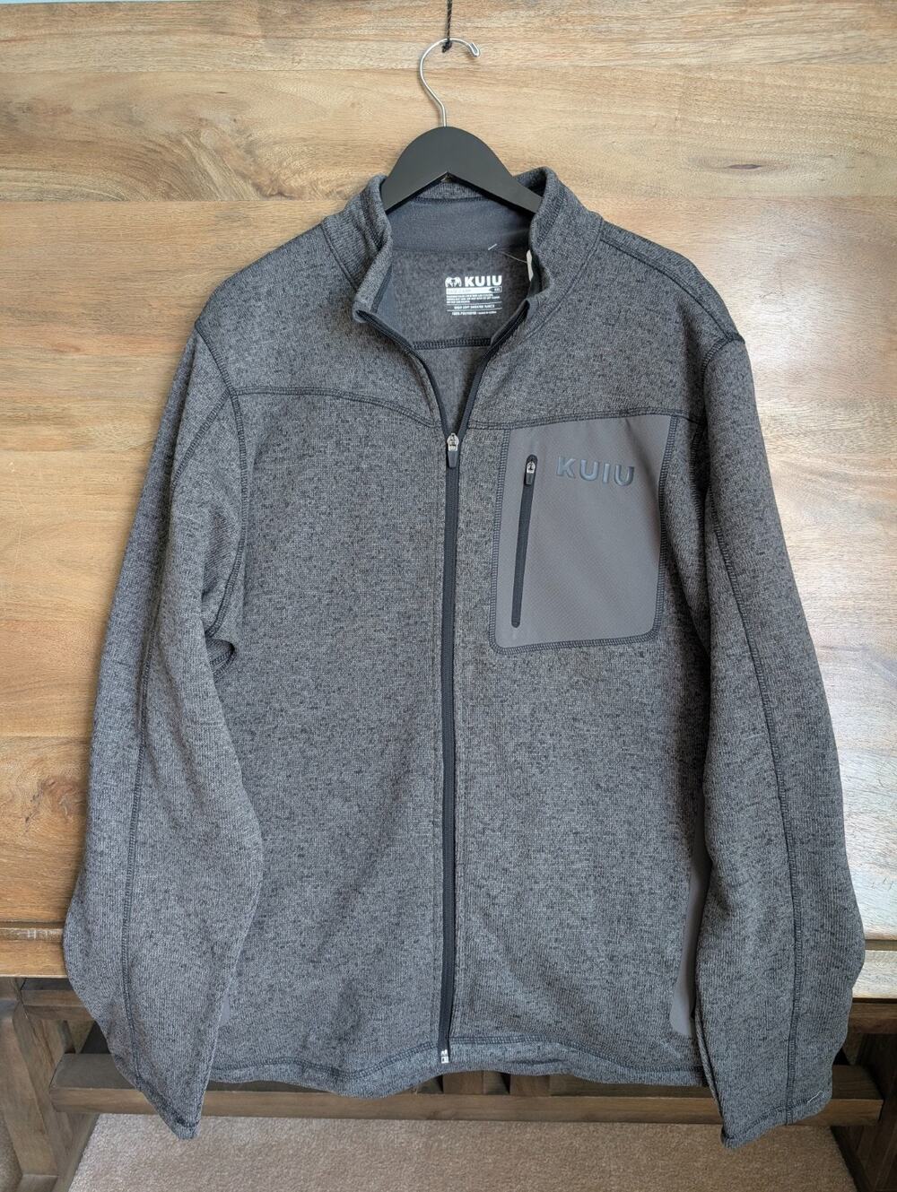 NWT Kuiu Base Camp High Loft Fleece Lined Sweater Men 2XL Dark Gray Full Zip